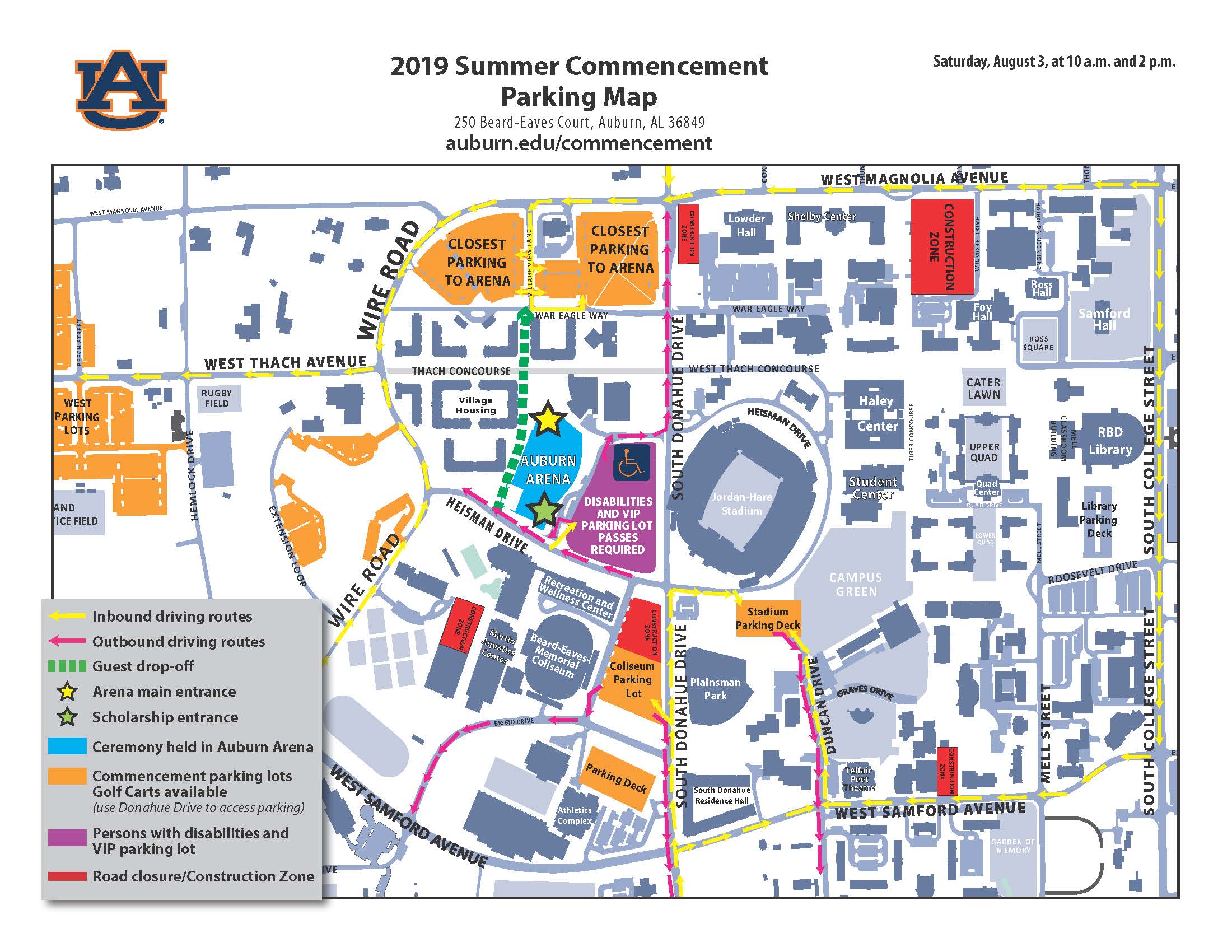 Commencement Parking Map Page 1 